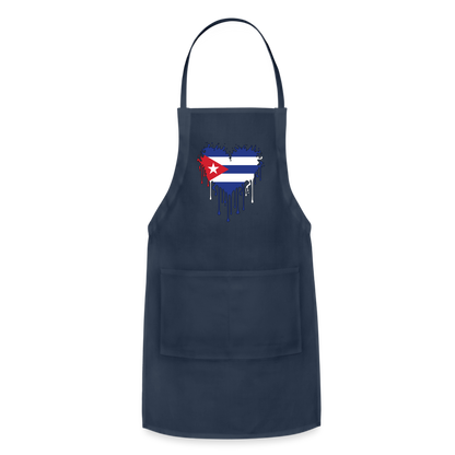 Heart of Cuba Flag Adjustable Apron - navy