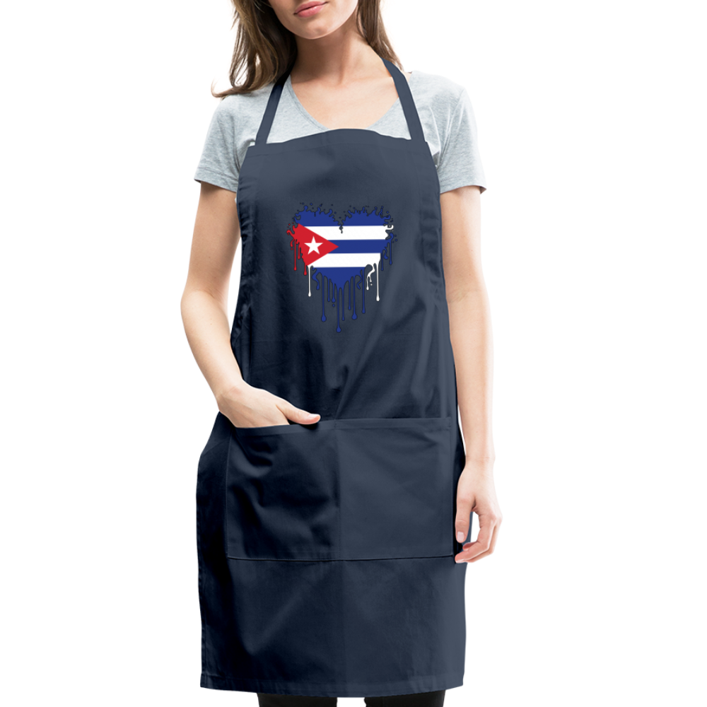 Heart of Cuba Flag Adjustable Apron - navy