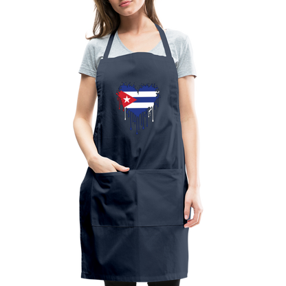 Heart of Cuba Flag Adjustable Apron - navy