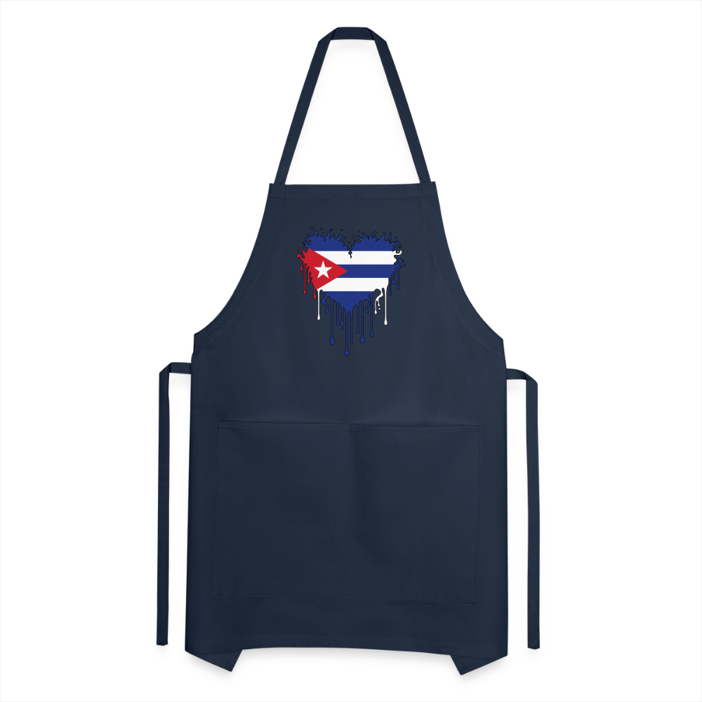 Heart of Cuba Flag Adjustable Apron - navy