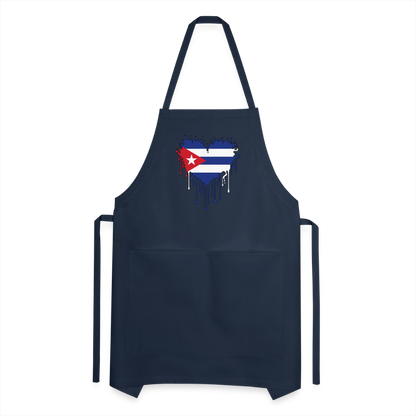 Heart of Cuba Flag Adjustable Apron - navy