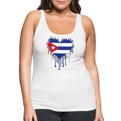 Heart of Cuba Flag Women’s Premium Tank Top - white