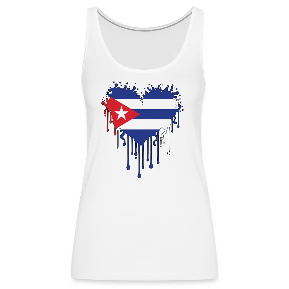 Heart of Cuba Flag Women’s Premium Tank Top - white