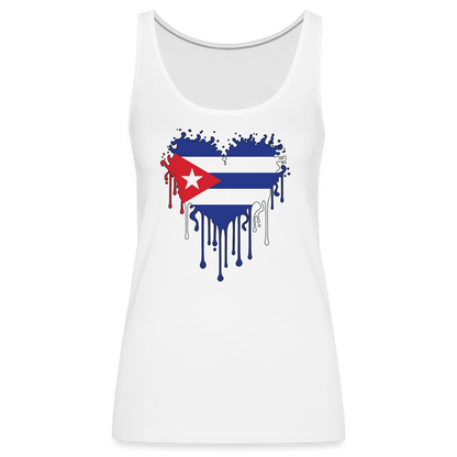 Heart of Cuba Flag Women’s Premium Tank Top - white