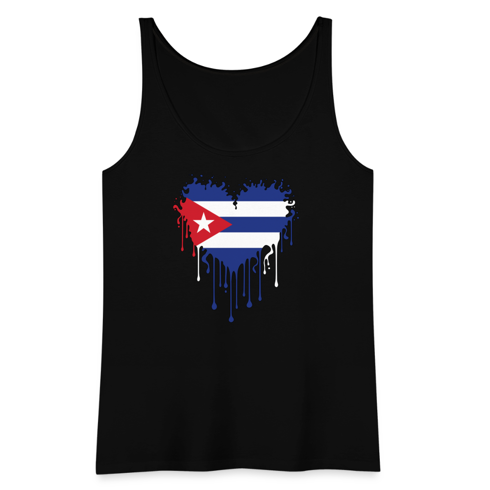 Heart of Cuba Flag Women’s Premium Tank Top - black