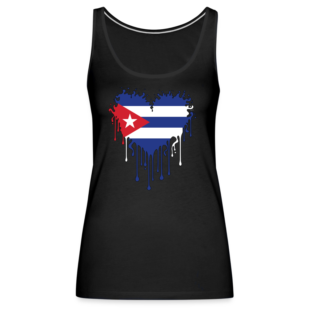 Heart of Cuba Flag Women’s Premium Tank Top - black