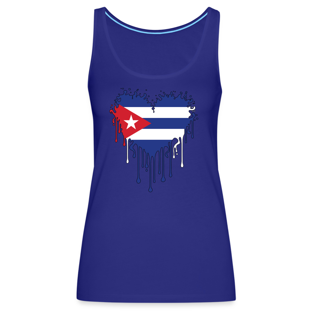 Heart of Cuba Flag Women’s Premium Tank Top - royal blue