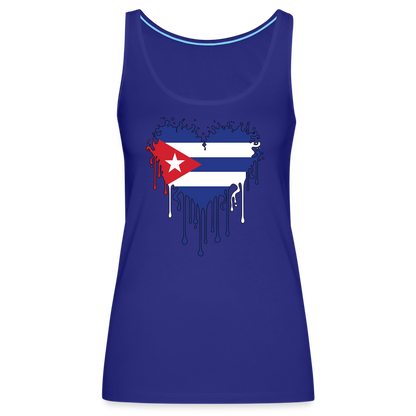 Heart of Cuba Flag Women’s Premium Tank Top - royal blue