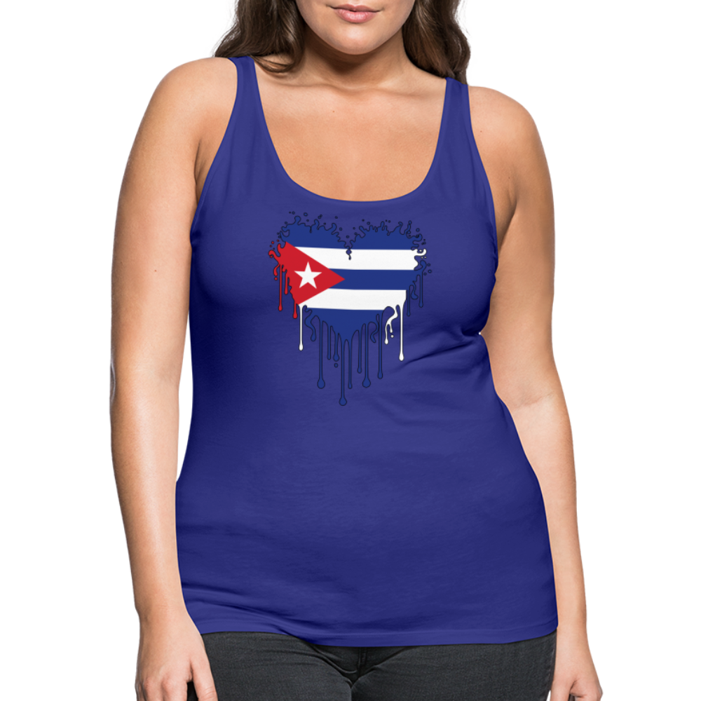 Heart of Cuba Flag Women’s Premium Tank Top - royal blue