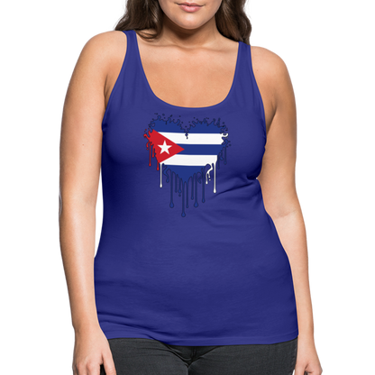 Heart of Cuba Flag Women’s Premium Tank Top - royal blue