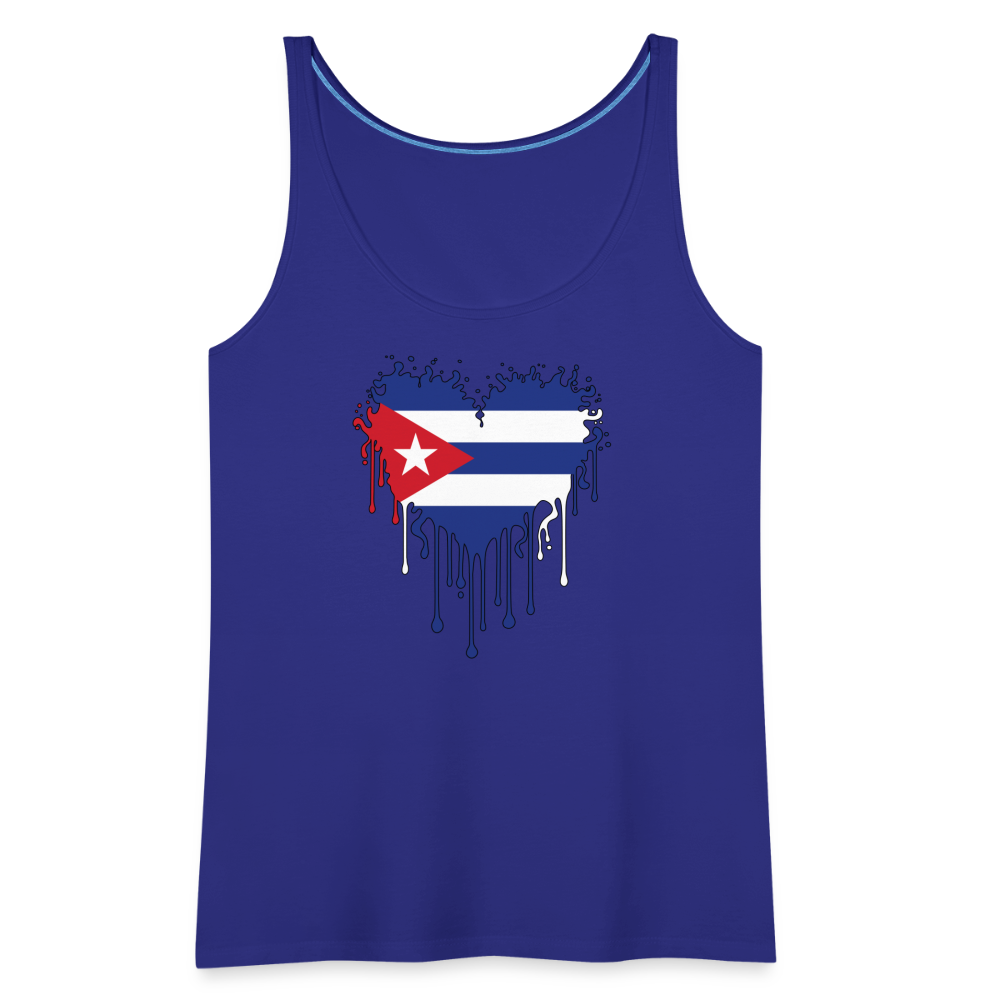 Heart of Cuba Flag Women’s Premium Tank Top - royal blue