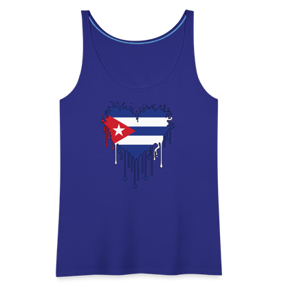 Heart of Cuba Flag Women’s Premium Tank Top - royal blue