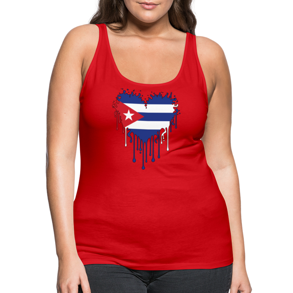 Heart of Cuba Flag Women’s Premium Tank Top - red