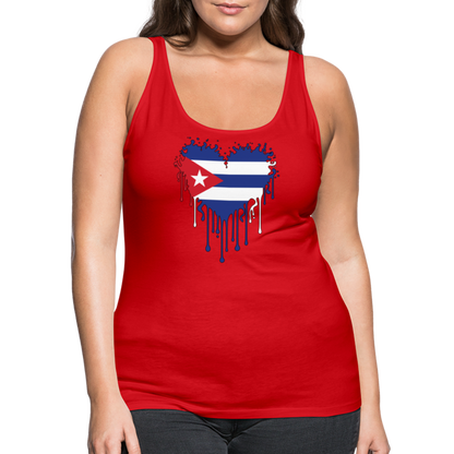 Heart of Cuba Flag Women’s Premium Tank Top - red