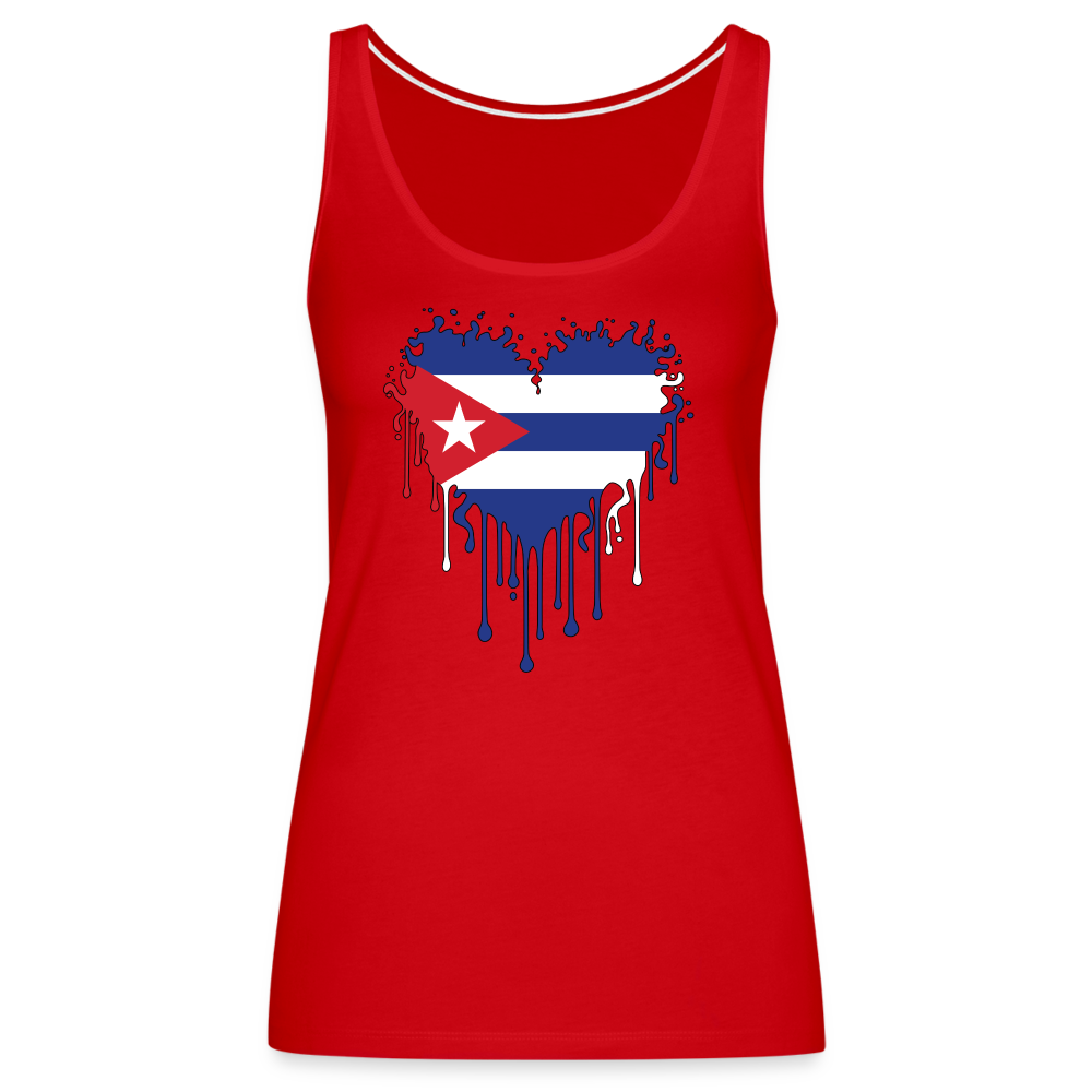 Heart of Cuba Flag Women’s Premium Tank Top - red