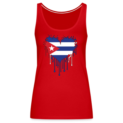 Heart of Cuba Flag Women’s Premium Tank Top - red