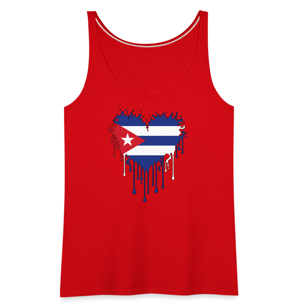 Heart of Cuba Flag Women’s Premium Tank Top - red