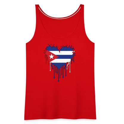 Heart of Cuba Flag Women’s Premium Tank Top - red