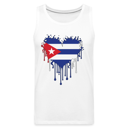 Heart of Cuba Flag Men’s Premium Tank Top - white