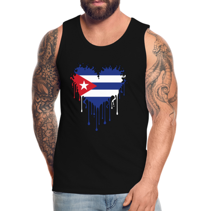 Heart of Cuba Flag Men’s Premium Tank Top - black