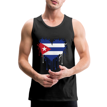 Heart of Cuba Flag Men’s Premium Tank Top - black