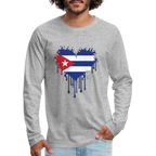 Heart of Cuba Flag Men's Premium Long Sleeve T-Shirt