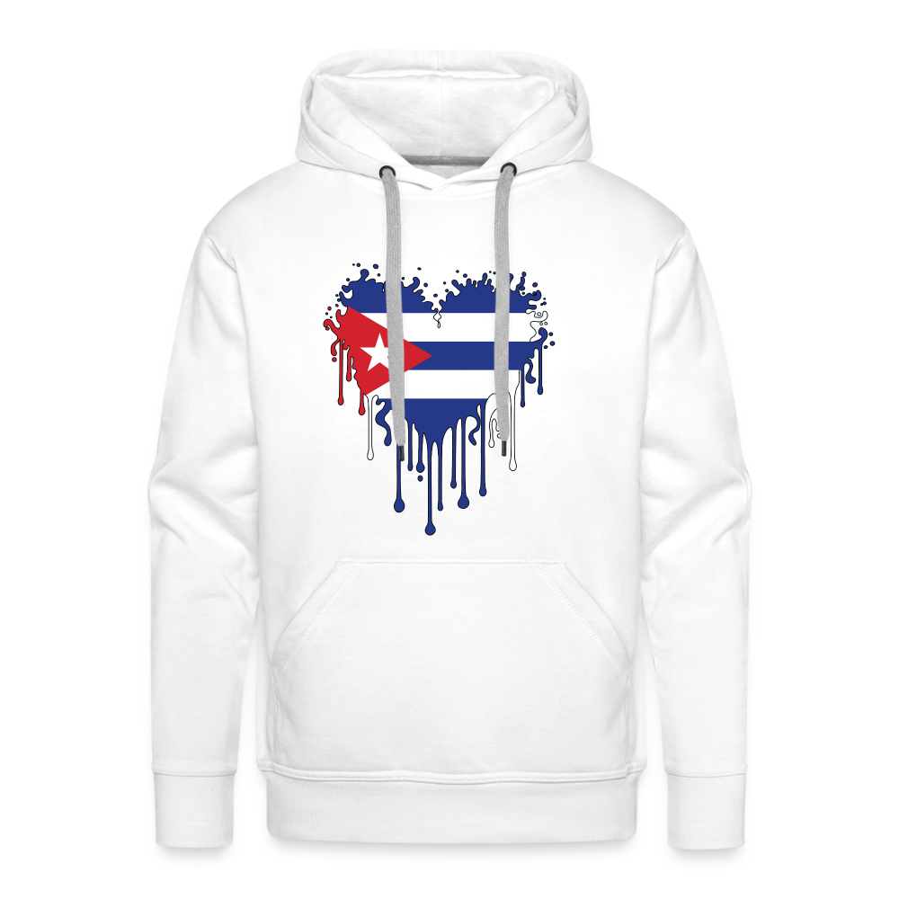 Heart of Cuba Flag Men’s Premium Hoodie - white