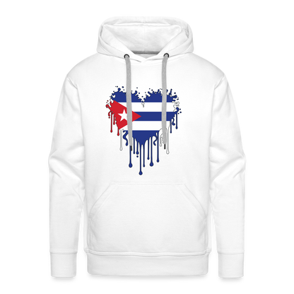 Heart of Cuba Flag Men’s Premium Hoodie - white