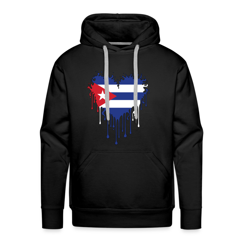 Heart of Cuba Flag Men’s Premium Hoodie - black