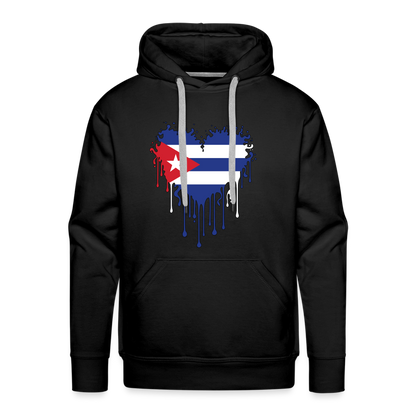 Heart of Cuba Flag Men’s Premium Hoodie - black