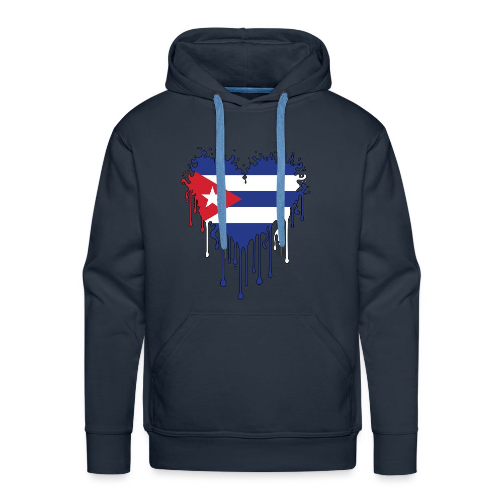 Heart of Cuba Flag Men’s Premium Hoodie - navy