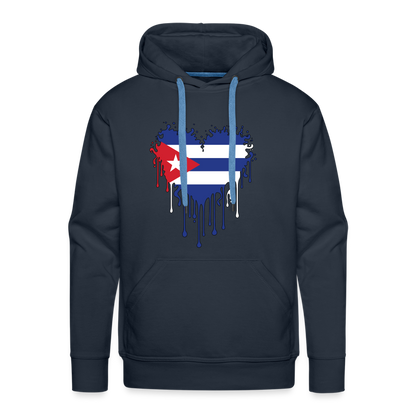 Heart of Cuba Flag Men’s Premium Hoodie - navy