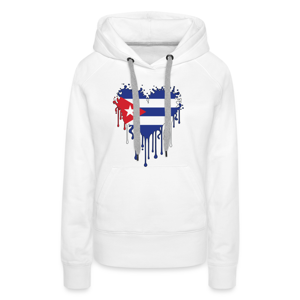 Heart of Cuba Flag Women’s Premium Hoodie - white