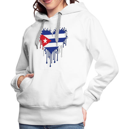 Heart of Cuba Flag Women’s Premium Hoodie - white