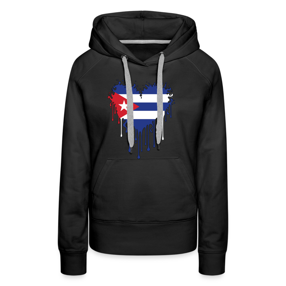 Heart of Cuba Flag Women’s Premium Hoodie - black