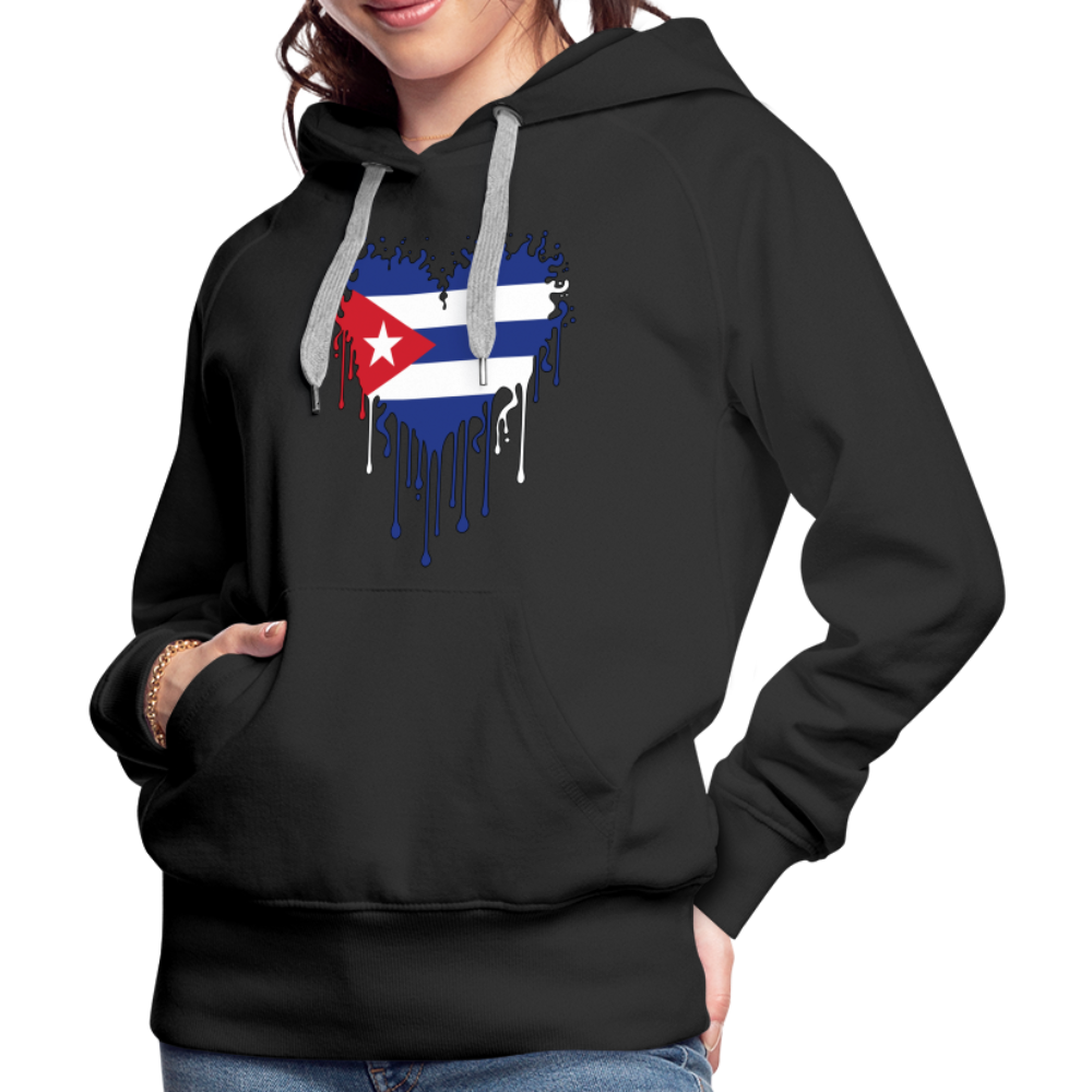 Heart of Cuba Flag Women’s Premium Hoodie - black