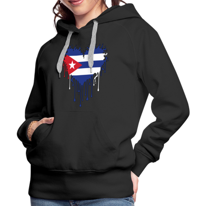 Heart of Cuba Flag Women’s Premium Hoodie - black