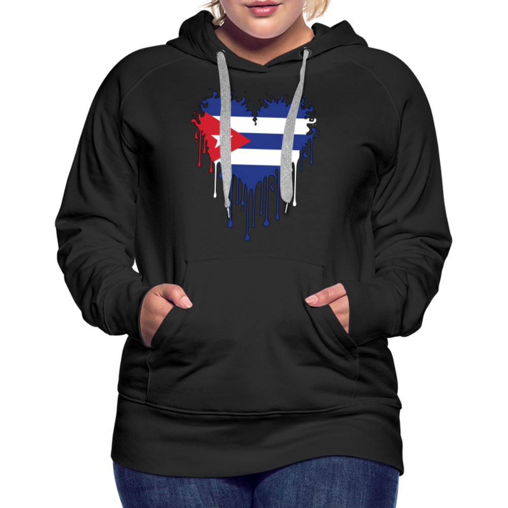 Heart of Cuba Flag Women’s Premium Hoodie - black