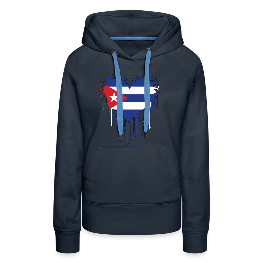 Heart of Cuba Flag Women’s Premium Hoodie - navy