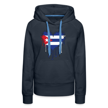 Heart of Cuba Flag Women’s Premium Hoodie - navy