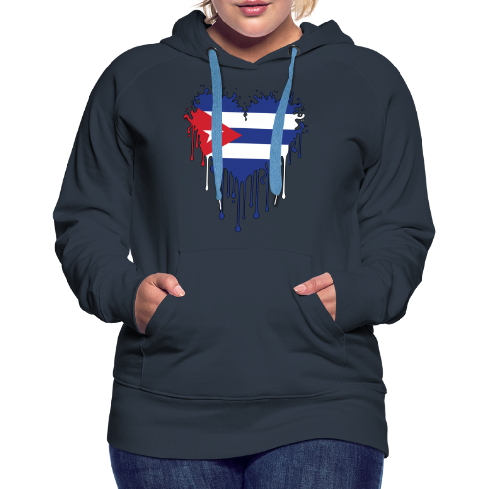 Heart of Cuba Flag Women’s Premium Hoodie - navy