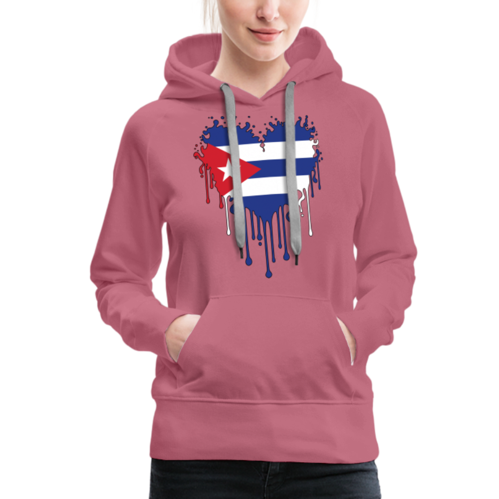 Heart of Cuba Flag Women’s Premium Hoodie - mauve