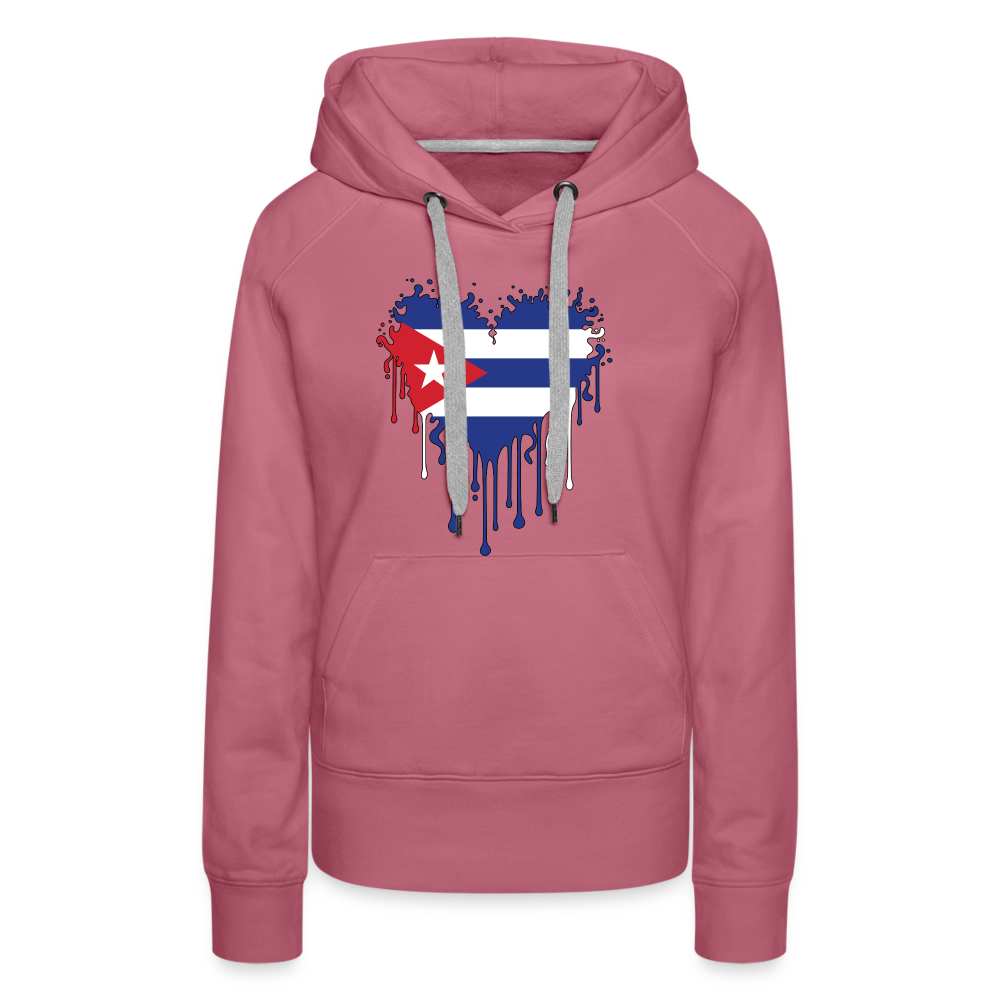 Heart of Cuba Flag Women’s Premium Hoodie - mauve