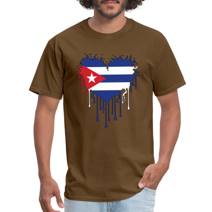 Heart of Cuba Flag T-Shirt - brown