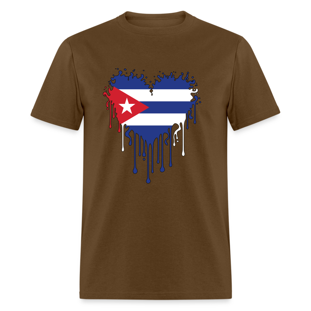 Heart of Cuba Flag T-Shirt - brown