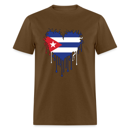 Heart of Cuba Flag T-Shirt - brown