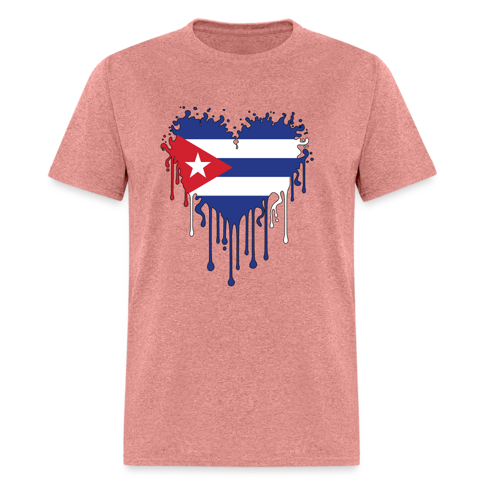 Heart of Cuba Flag T-Shirt - heather mauve