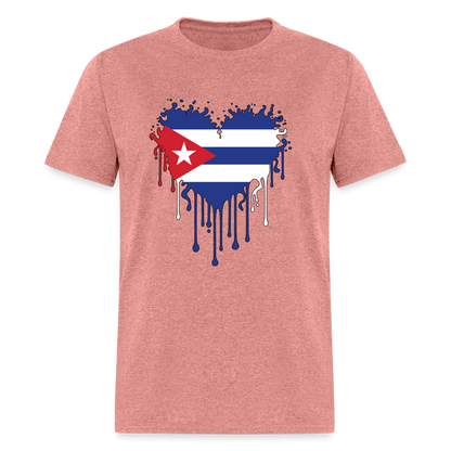 Heart of Cuba Flag T-Shirt - heather mauve