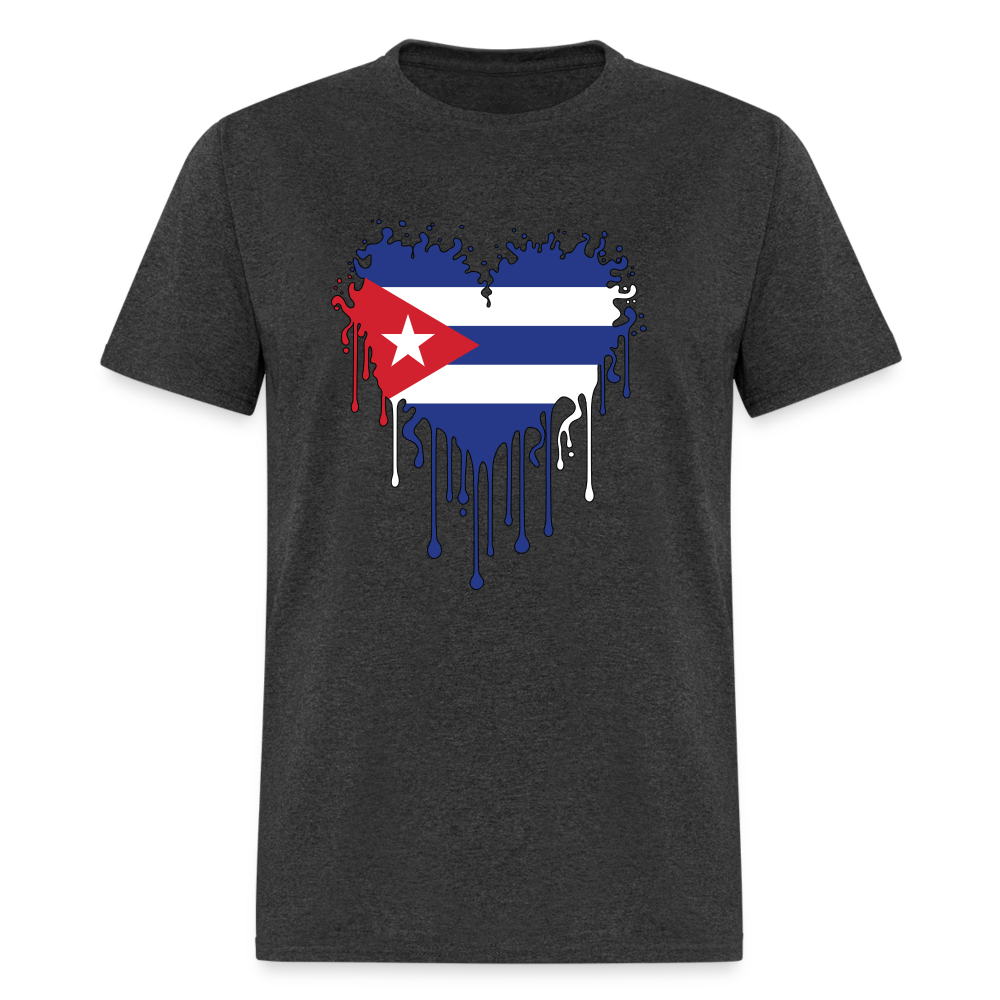 Heart of Cuba Flag T-Shirt - heather black