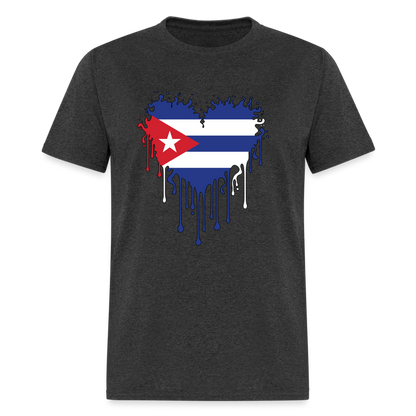 Heart of Cuba Flag T-Shirt - heather black